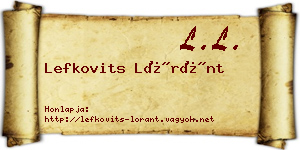 Lefkovits Lóránt névjegykártya