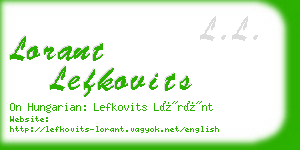 lorant lefkovits business card